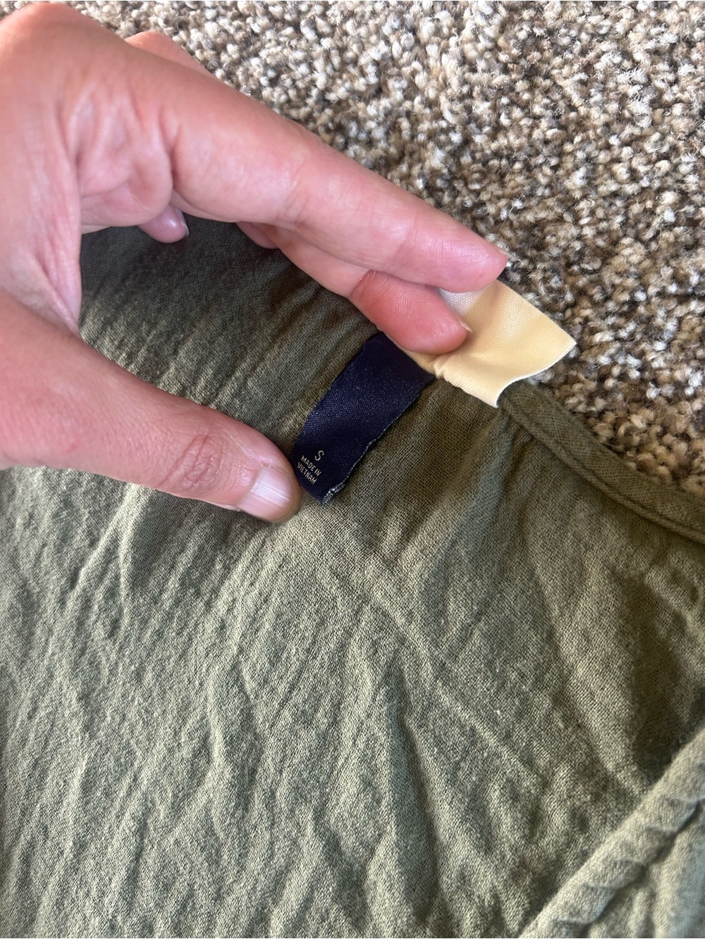 [Universal Thread] Olive Green Gauze Midi Dress Tiered - Picture 4 of 9